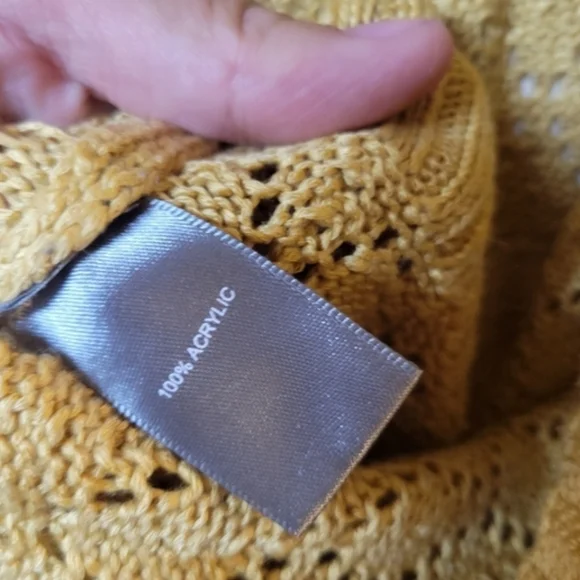 Marled Mustard Yellow Open-Front Knit Cardigan - Picture 7 of 12